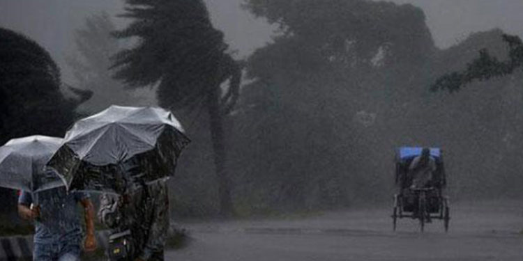 Sensation of rain with wind in that section