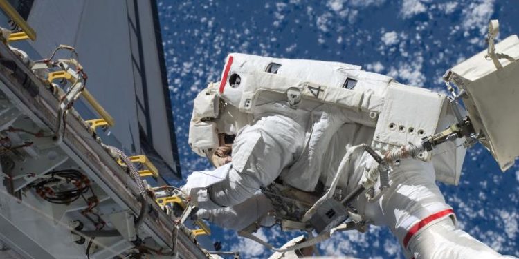 Astronauts Raja Chari & Matthias Maurer Spacewalk Outside the International Space Station