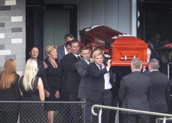 Warne was seen off by family and friends