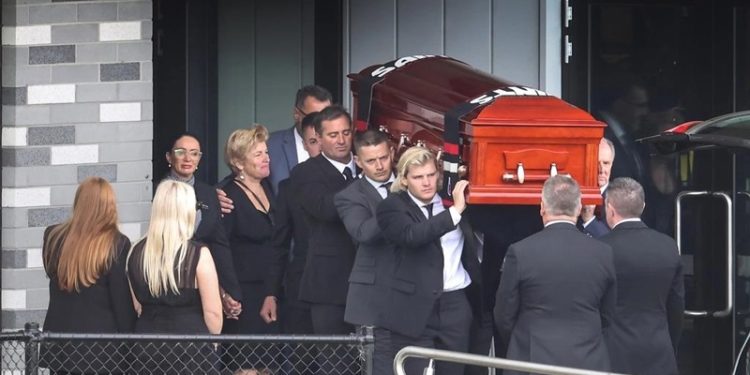 Warne was seen off by family and friends