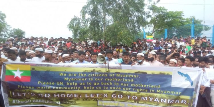 Rohingyas stage demo in Bangladesh camps urging repatriation