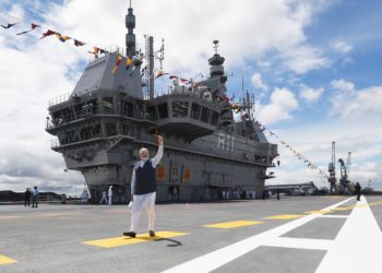 India inaugurates its first home-built aircraft carrier to counter China