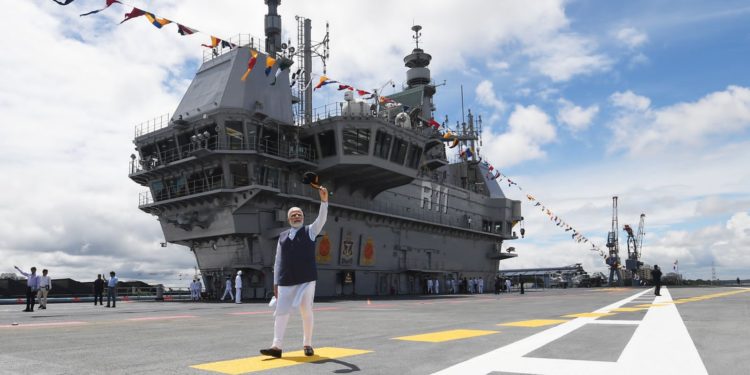 India inaugurates its first home-built aircraft carrier to counter China