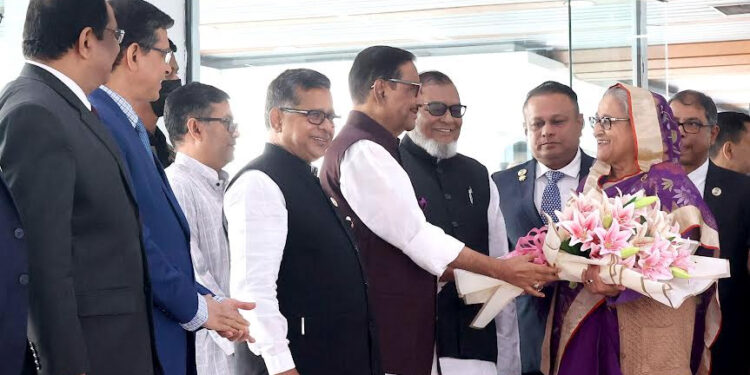 Bangladesh PM Sheikh Hasina returns home from Doha