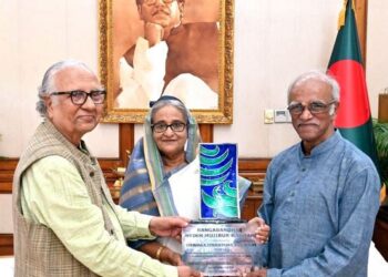 FOSWAL’s Special Literary Award for Bangabandhu handed to PM