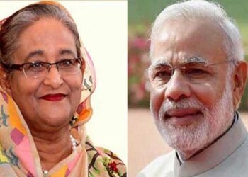 Sheikh Hasina is sitting in a meeting with Modi
