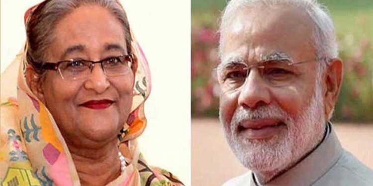 Sheikh Hasina is sitting in a meeting with Modi