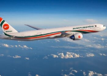 Water cannons spout as Biman touches Narita’s runway