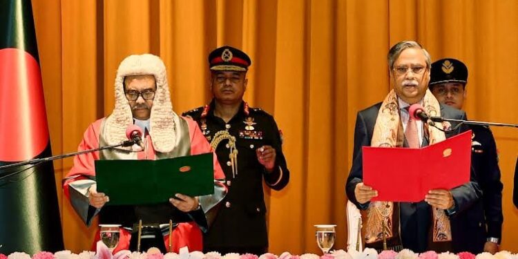 President administers oath to new Chief Justice Obaidul Hassan