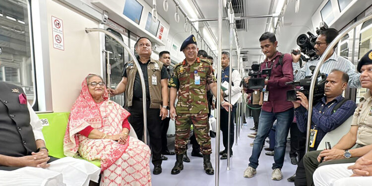 Bangladesh PM Hasina opens metro rail’s Agargaon-Motijheel section