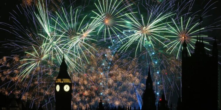 Fireworks, weapons light skies as world enters 2024