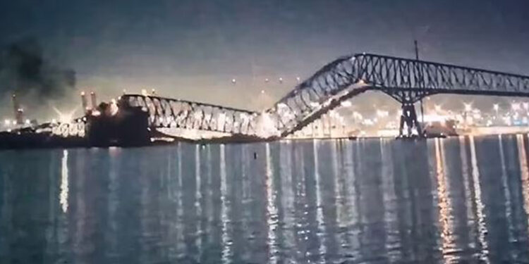 Rescuers search water for survivors after ship collides with Baltimore bridge