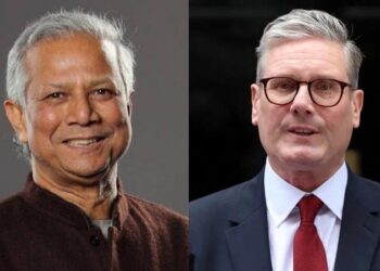 British PM greets Chief Adviser Prof Yunus, desires to work with him