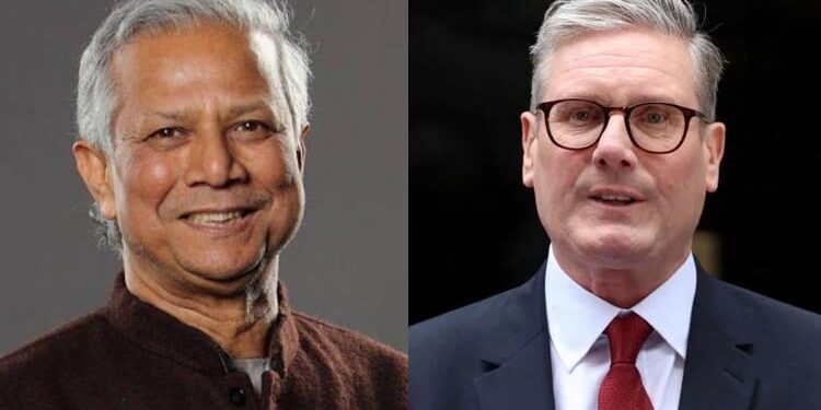 British PM greets Chief Adviser Prof Yunus, desires to work with him