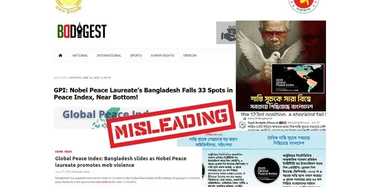 Bangladesh’s declination claim in GPI under current government misleading: press wing