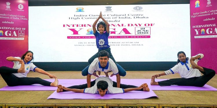 11th International Day of Yoga celebrated by High Commission of India in Dhaka