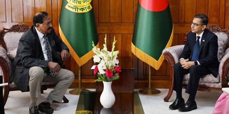 Outgoing Indian High Commissioner meet Bangladesh Speaker